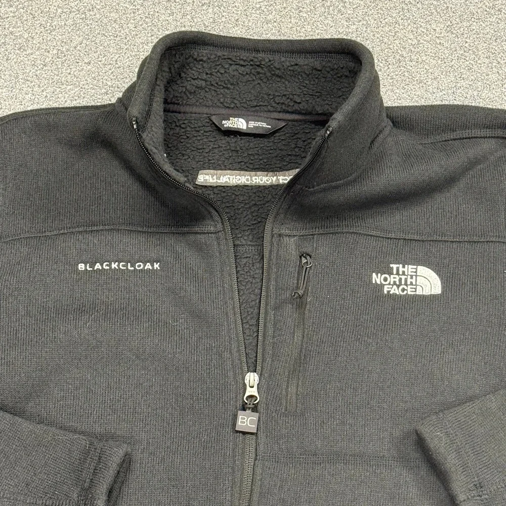 The North Face Mens Black Heather Sweater Fleece Jacket M New With Tags‎
